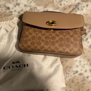 Coach Cassie khaki logo jacquard crossbody bag